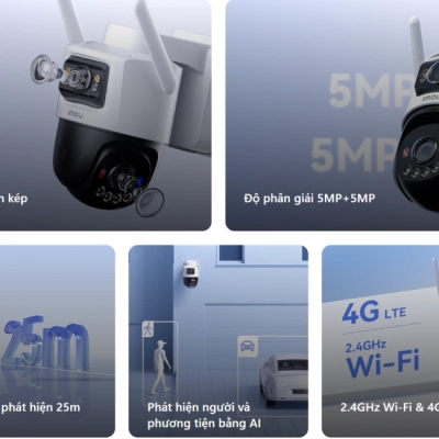 Camera 2 mắt IMOU AOV Dual 4G&wifi sạc Năng lượng mặt trời